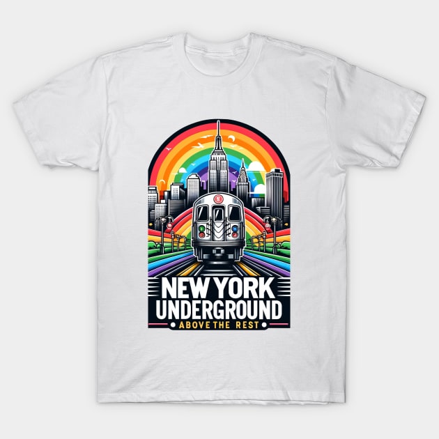 Copy of New York Subway rainbow themed NYC Subway Train T-Shirt by Nysa Design